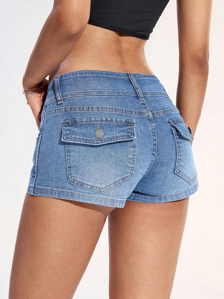 European and American Summer Elastic Hip-Lifting Low-Waist Women's Denim Shorts