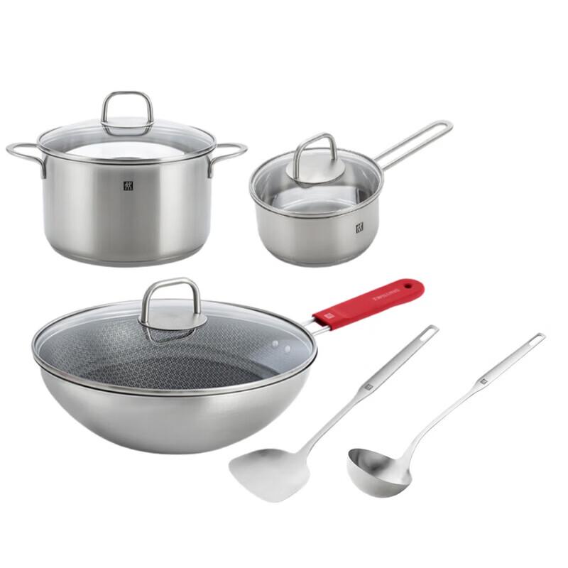 Zwilling Titanium Ceramic Stainless Steel Honeycomb Non-stick Wok 6-Piece Set