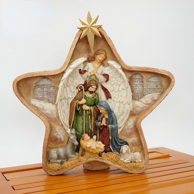 Szopka statua dzieciątko jezus szopka bożonarodzeniowa figurki wystrój miniatury ozdoba kościół katolicki prezent dekoracja wnętrz;