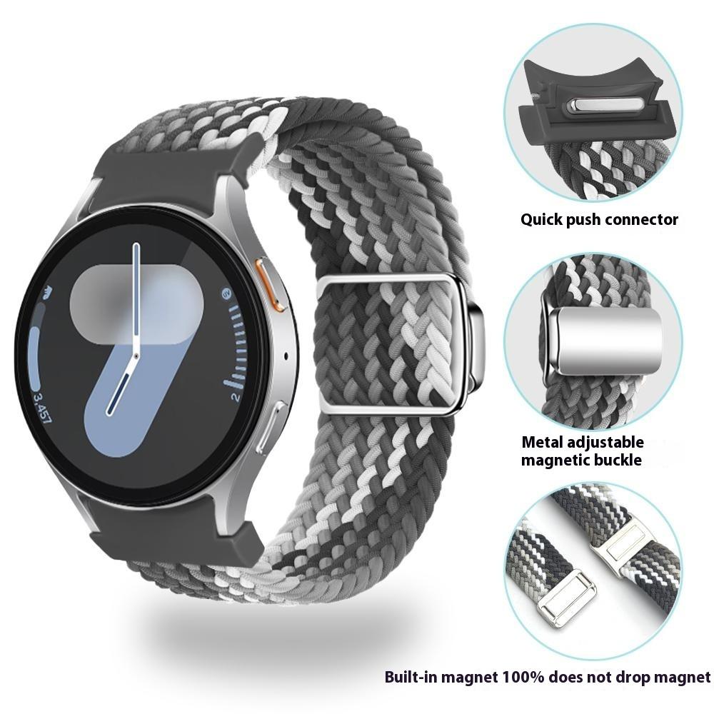 For Samsung Galaxy Watch FE 40mm/Watch7/6/6 Classic/5/5 Active/5 Pro/4/4 Classic/4 Active Braided Watch Band Magnetic Strap