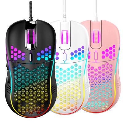 Mouse com fio para jogos RGB BackLight Gamer Mouses, leves, ajustáveis, 7200 DPI Honeycomb, ergonômicos, para PC, laptop, jogos