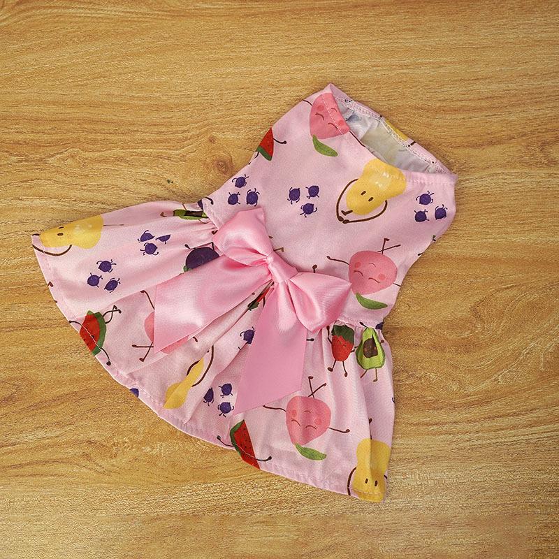 

Pet dog spring and summer clothes thin teddy cat spring and summer clothing thin skirt Valentine s day fruit summer new XL