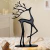 Rendier Kerstdecoratie, Hars Rendierbeeldjes, Moderne Minimalistische Kerstsculptuur, Elegante Indoor Vakantiedecoratie