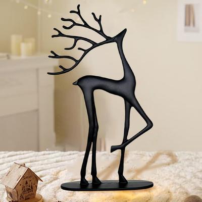 Vánoční dekorace sobů, Pryskyřičné figurky sobů, Moderní minimalistická vánoční socha, Elegantní vnitřní sváteční dekorace