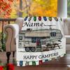 240Gm2 Happy Campers Custom Outdoor Blanket Comfortable Soft Lightweight Allseason Multipurpose Blanket For Travel Camping Picnics Sofa Office Bed