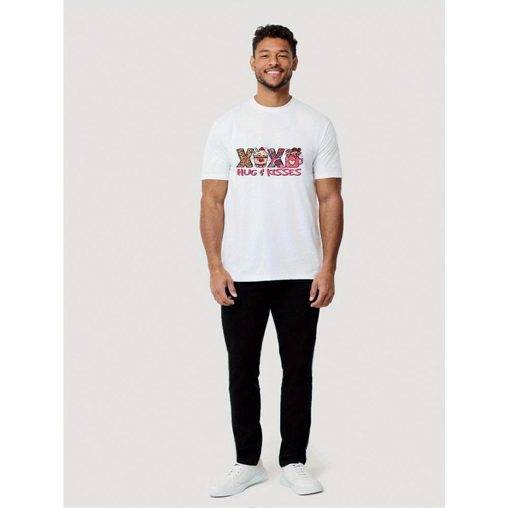 

Dessert pattern T-shirt soft cotton slim-fit short-sleeved top for gym beach and casual wear M