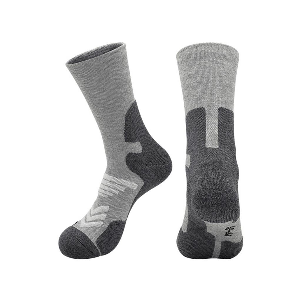Men's Cushioned Wool Hiking Socks, Breathable Mid- Outdoor Trekking Socks