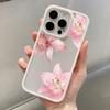Custodia per Telefono Stile Fresco con Stampa Floreale Rosa per Serie iPhone 17 16 15 14 13 12 11 Pro Max Plus Protezione a Doppio Strato