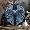 Vintage Angel Wings Aluminum Round Metal Wall Art for Home Cafe Decor