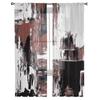 Abstract Color Watercolor Paint Sheer Curtains For Living Room Bedroom Home Decor Kitchen Tulle For Windows Voile Drapes