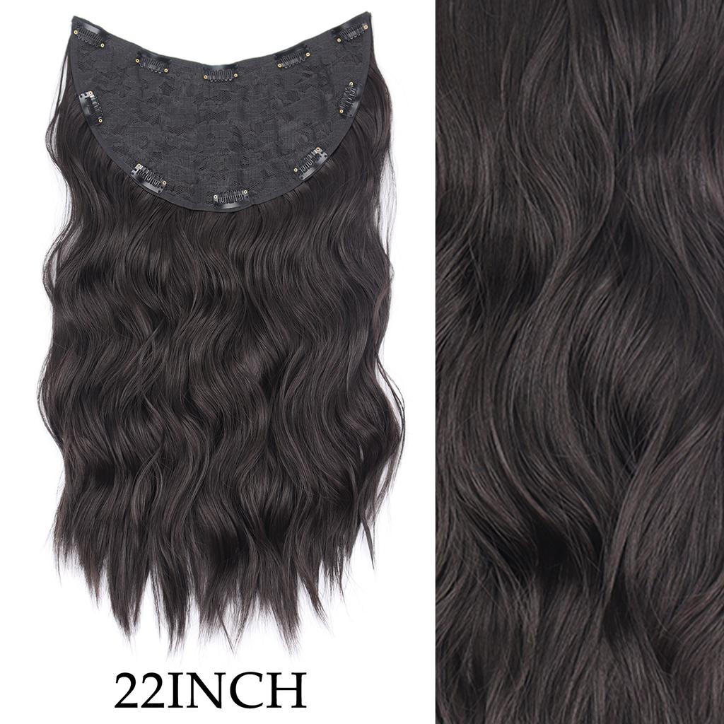 7Pcs/Set 16 Clips Hair Extension Black Long Straight Natural Hair Ombre Hairpiece Heat Resistant Fiber For Women Hairstyle 2030