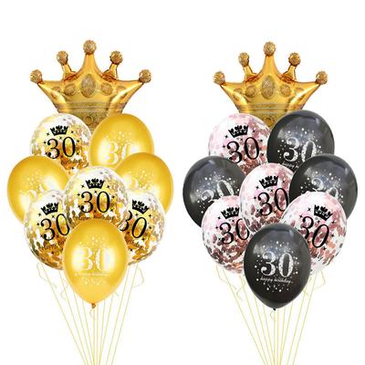 Happy Birthday 30 40 50 60 Jahrestag Geburtstagsdekoration Erwachsene Latexballon Zahlen Heliumballon 30. Geburtstag Anniversaire