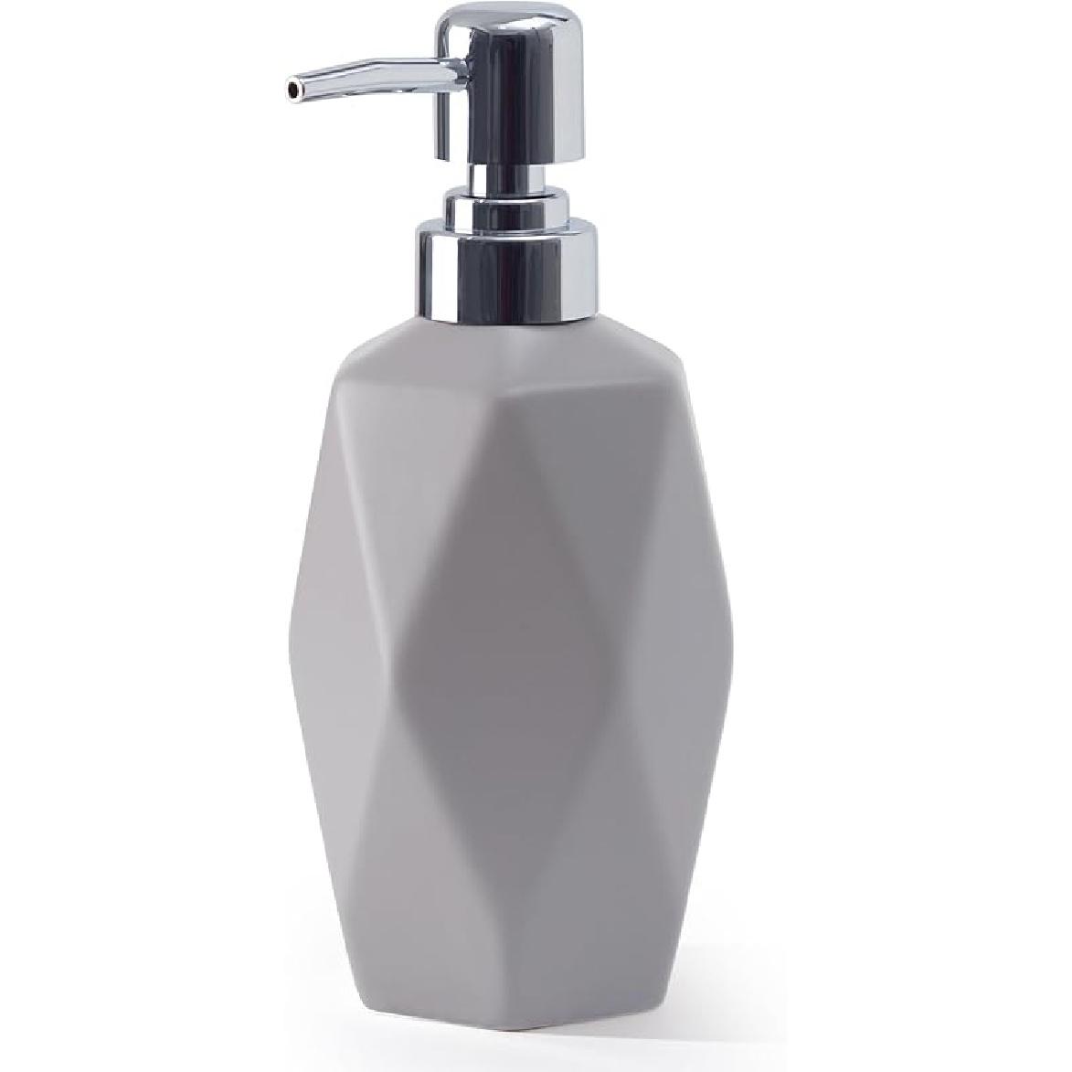 Soap Dispenser, 13.5oz Ceramic Soap Dispenser Bathroom for Kitchen & Bathroom (White)