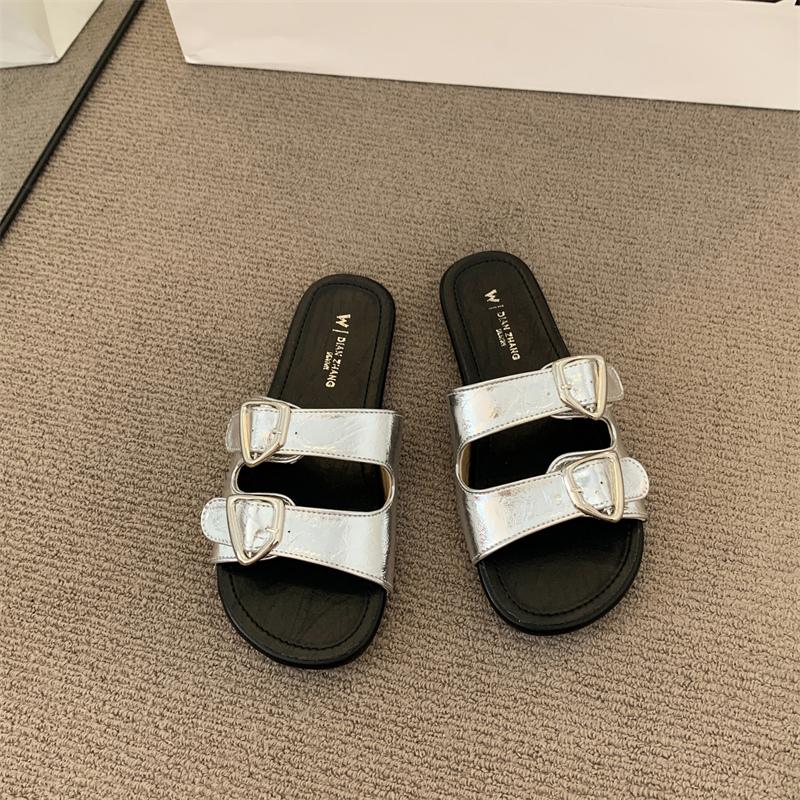 

Fashion Women s Slippers Are Fashionable, Versatile, Casual and Comfortable, Thick-Soled Wear-Resistant Slippers for Home and Outings 35 серебряный