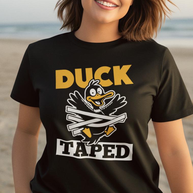 

DUCK TAPED cartoon tape duck craftsman tape fun saying fun women s T-shirt M