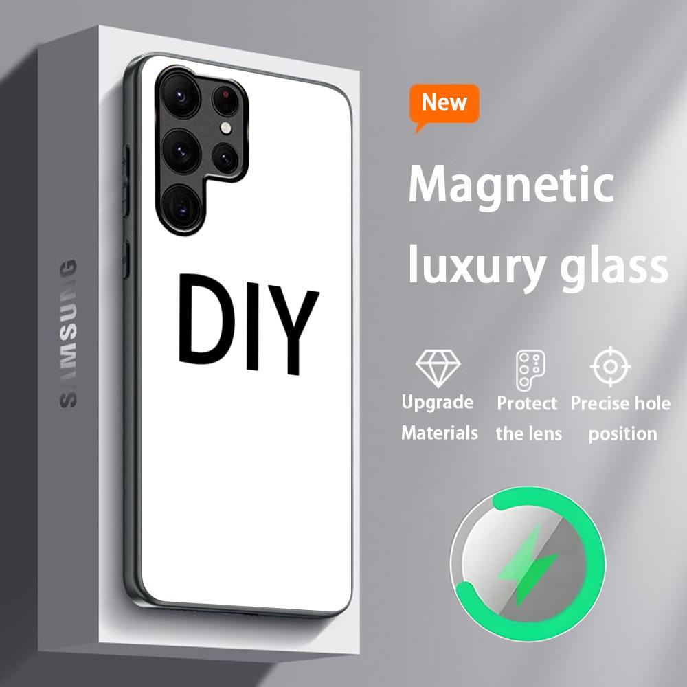 Customized DIY Phone Case For Samsung S25 S24 S23 S22 S21 S20 Plus Ultra Note20 Glass Magnetic Case