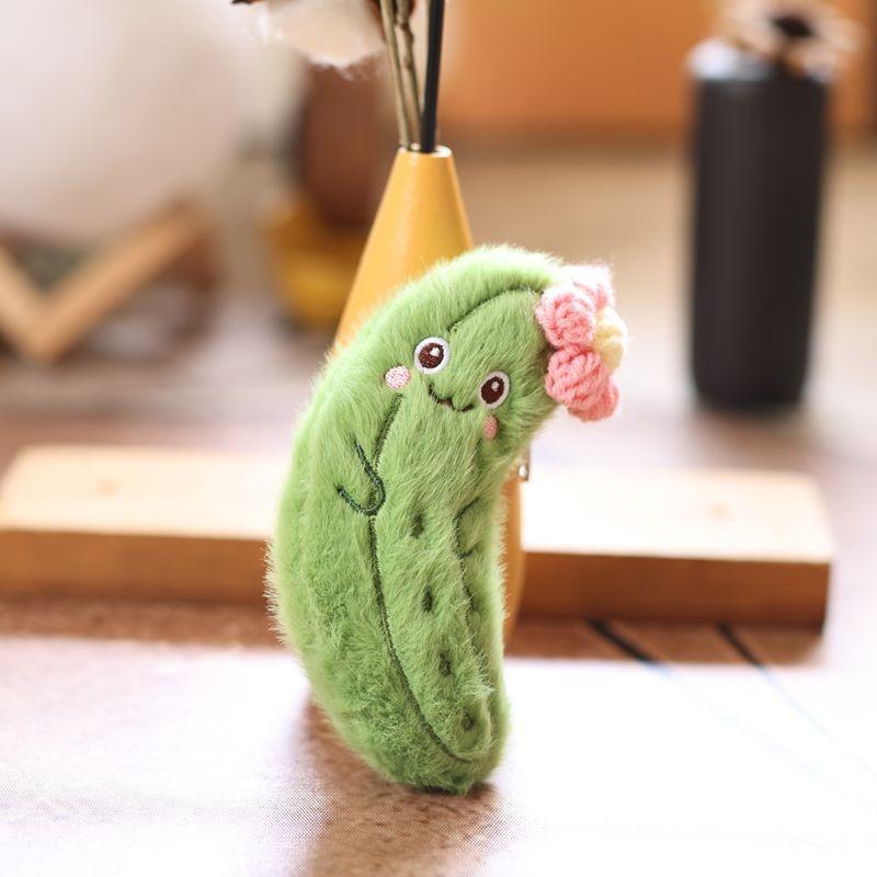 Cute Cucumber Plush Toy Keychain With Soft Pp Cotton For Kids And Bag Decor