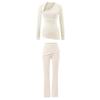 Pure Desire Style Sexy Slim Fit 2-Piece Set Long Sleeve T-Shirt Flare Pants / Midi Skirt Women