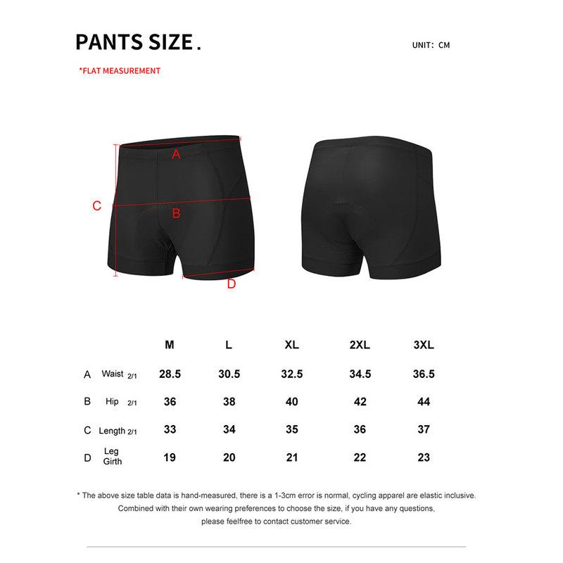 HISERWA Summer Men Cycling Underwear Padded Bicycle Shorts Road Bike Shorts Briefs for Men Sponge Silicone Mats Biking Clothing