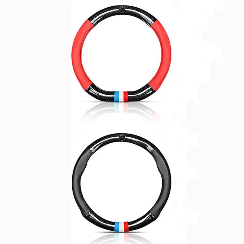 Neue Auto Leder Carbonfaser Anti-Rutsch Lenkradabdeckung Auto Zubehör Für BMW X1 X2 X3 X5 X4 X6 X7 G30 G20 G32 G11 G12 F40