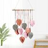 Handmade Wall Art Leaf Tapestry Macrame Wall Hanging Pendant Creative Boho Wall Decor Homestay