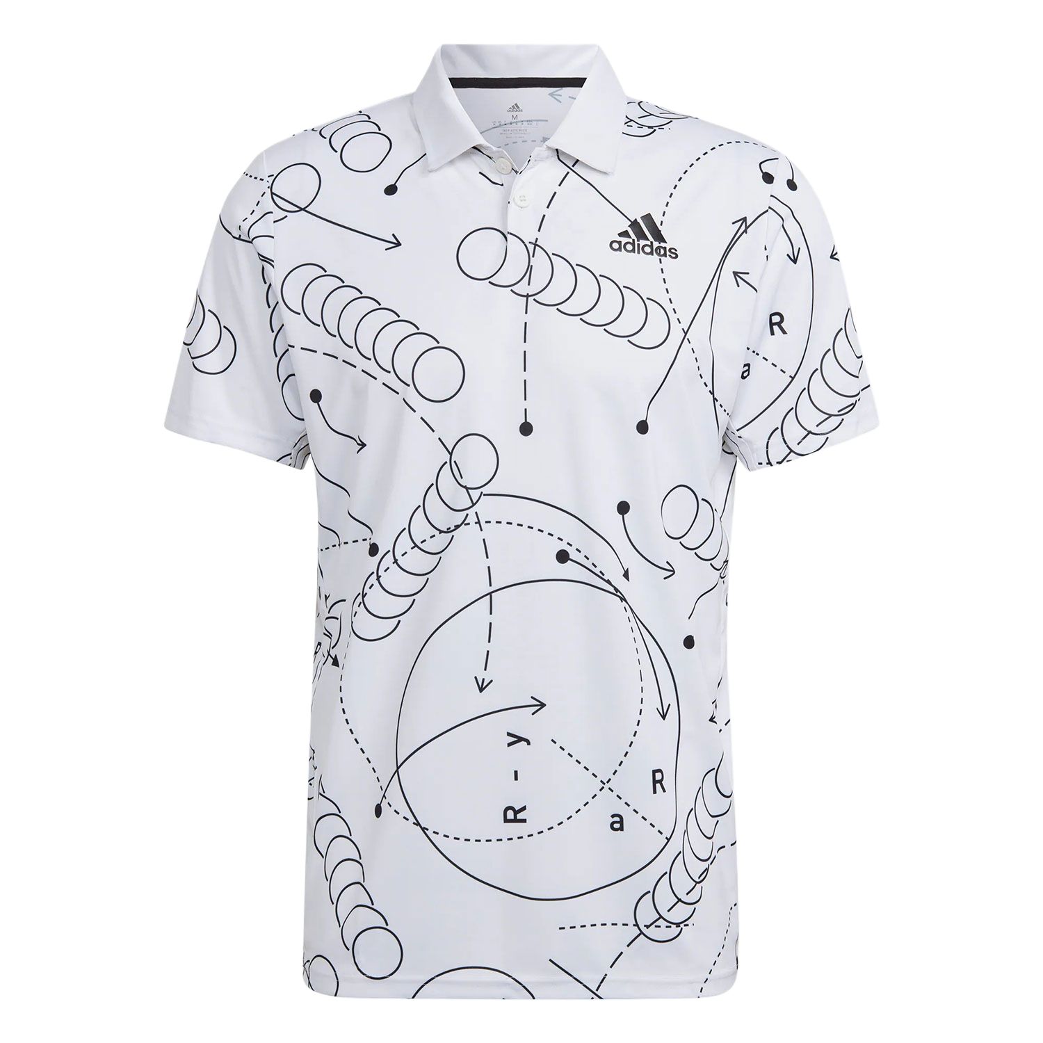 Adidas Logo Geometric Pattern Printed Short Sleeve Polo Shirt Men Polo Shirts White HC8492 XL