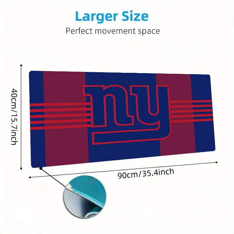 New York Giants Print Cushion Non-slip Laptop Tablet Big Mousepad XXL Mat Mini PC Playmat With Lock edge