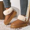 New Large-sized Snow Boots for Women, Short-top, Thick-soled, Warm and Thickened Cotton Shoes