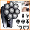 6in1 Professional Multifunctional Rotary Shaver for Men 8D Bald Head Electric Razor with Nose Hair Trimmer Facial Cleaning Brush