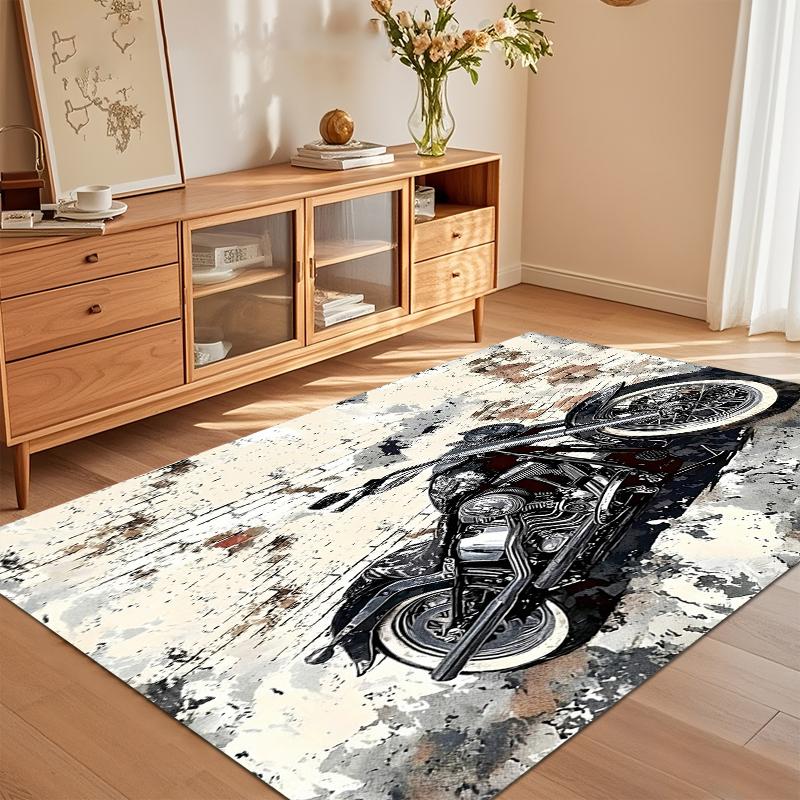 

Vintage Motorcycle Door Mat & Rug Non-Slip Washable Carpet for Living Room Bedroom E-sports Room Home Area Rugs Soft Alfombra 40x60CM