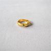 Gold-Plated Irregular Round Ring with Three-Color Zircon - Euro-American Cold Style Niche Design