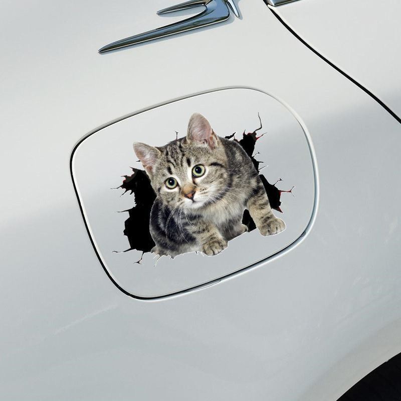 Creative and Personalized 3D Three-dimensional Kitten Car Sticker, Cute and Funny Cat Covering The Body, Rear Scratches and Scratches