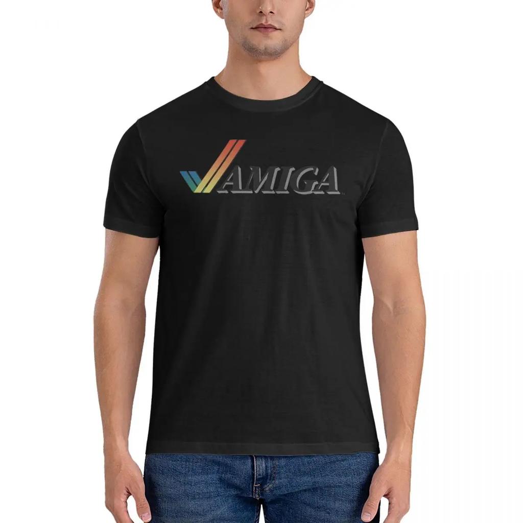 Amiga T-Shirts for Commodore Amiga 500 Vintage 100% Cotton Tees Round Neck Short Sleeve T Shirt Summer Clothes