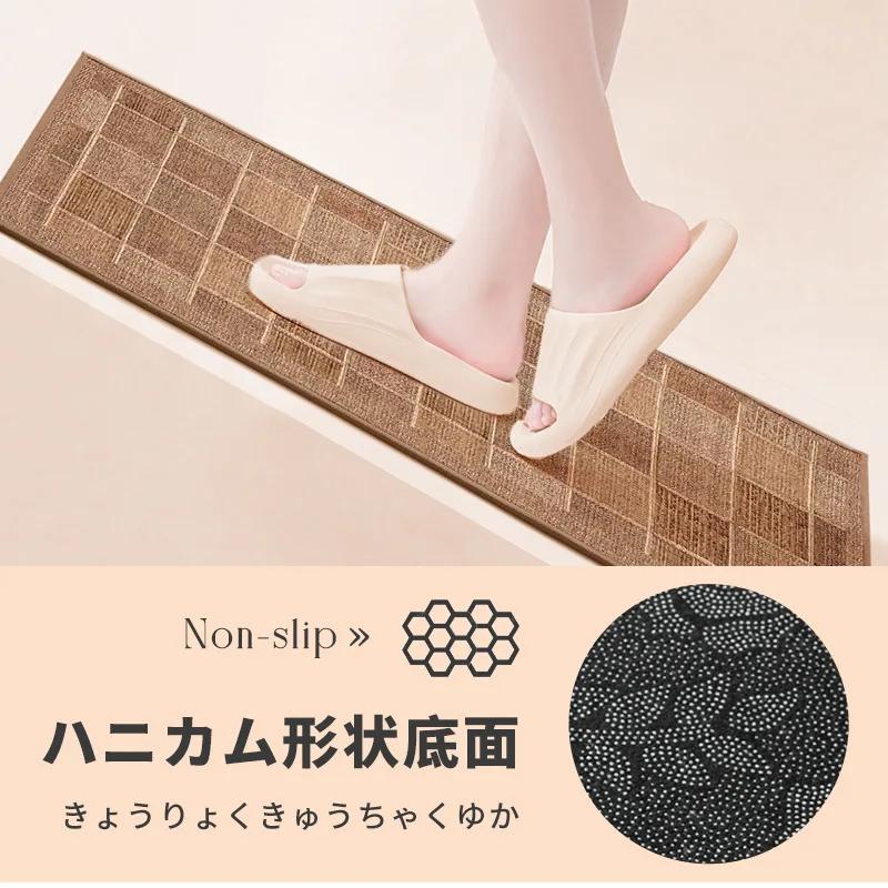 Japanese Kitchen Mat Long Rug Absorbs Water And Oil, Quick-Drying, Non-Slip Floor Mats, Anti-Fall And Dirt-Resistant Doormat