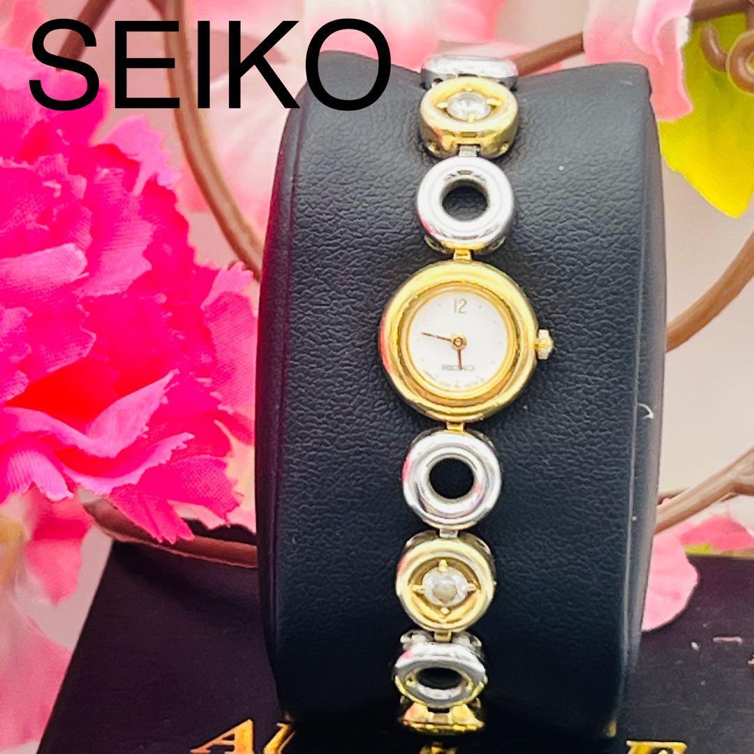 

[USED]SEIKO Watch with Crystal Bracelet [Rare/Working Condition] Women s A-8