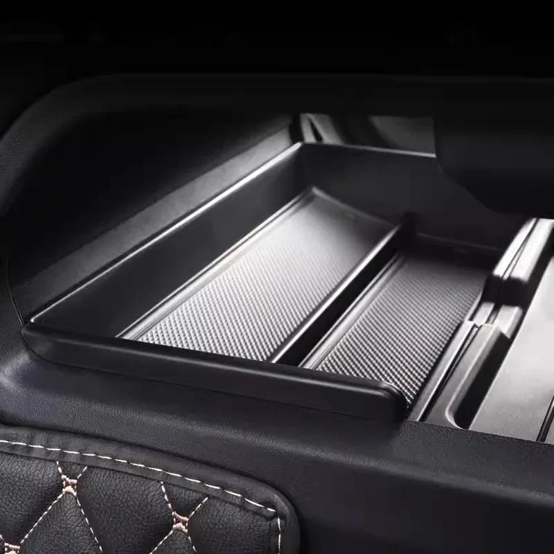 For Land Rover Defender 90 110  -2024 ABS Car Under Central Console Storage Box Slicone Mat Organizer Tray Auto Accessories