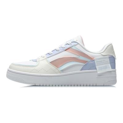 Non-Slip Wear-Resistant Lightweight Low-Top Skate Shoes Women Sneakers White Pink Purple AGCQ378-8