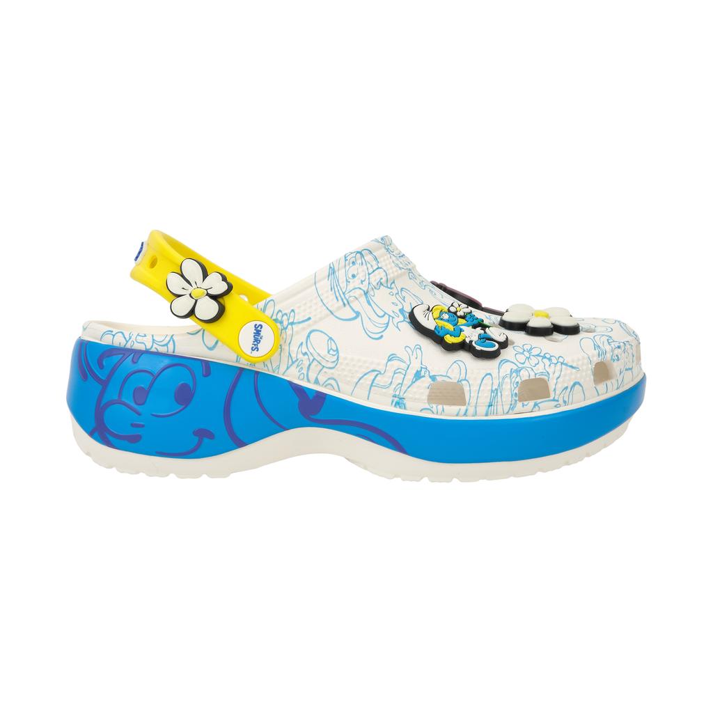 Puffi x Crocs Zoccolo Classico con Plateau Puffetta Scarpe da Ginnastica da Donna Bianco Blu 210822-90H