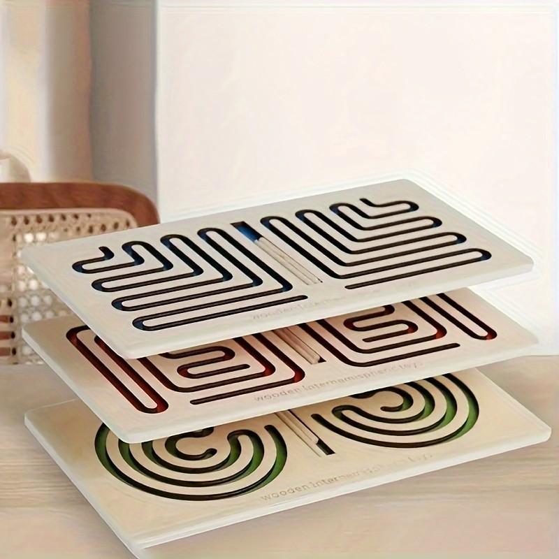 Wooden Educational Maze Toy for Early Brain Development and Skill Building