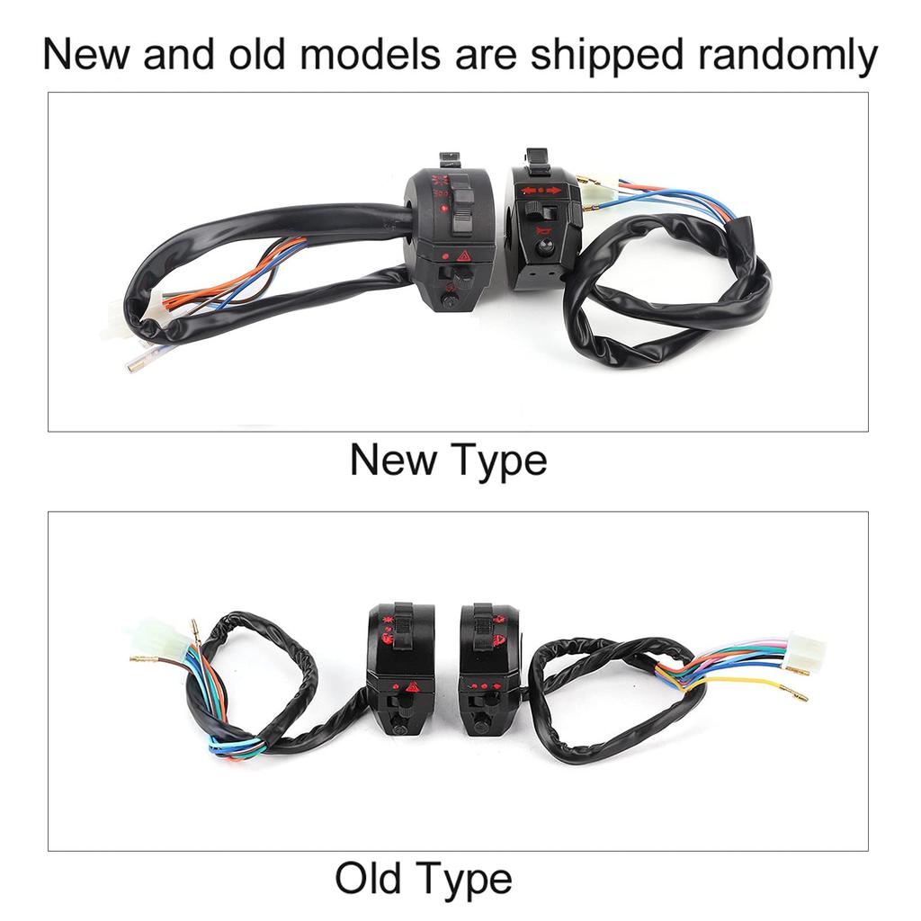 Pair Left & Right Motorcycle Switch Controller Left and Right Handlebar Switch Multifunction Head
