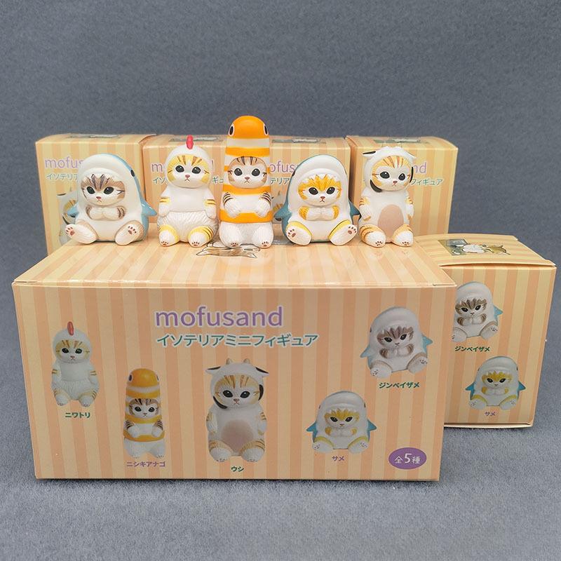 4cm Mofu Cat Series Blind Box Action Figure Set, Animal Headband Doll, Cute PVC Model, Desktop Ornament, Craft, Gift, Toy