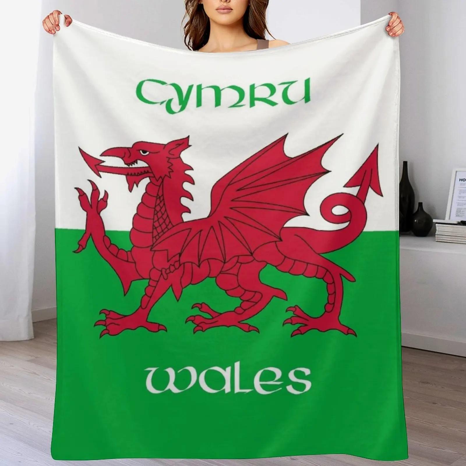 Cymru Wales The Welsh Dragon Flag Throw Blanket Fade Resistant Durable Throw Blanket 102x76cm(40x30in)