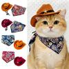 1 Set Kat Cowboy Kostuum, Verstelbare Cowboyhoed En Retro Bandana Sjaal, Schattige Kat Cowboy Outfit voor Katten Kleine Honden, Westelijke Stijl Huisdier Accessoires