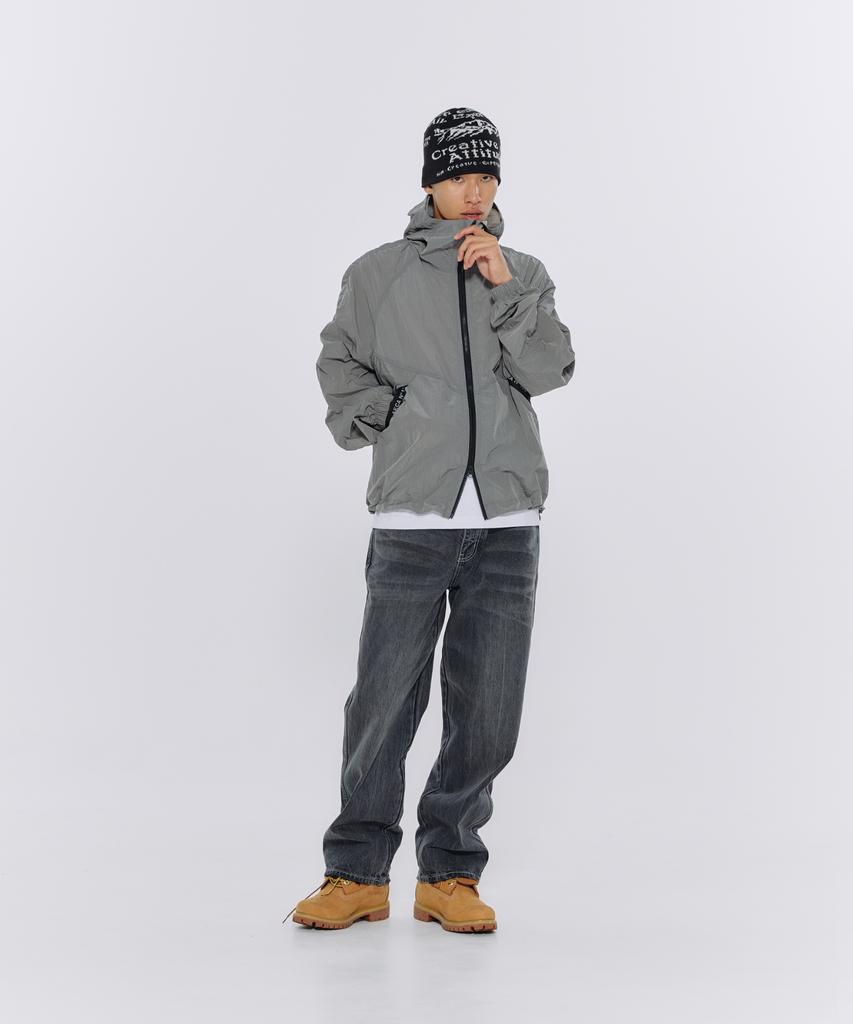 Aeca Washed Nylon Wind Breaker-Beige