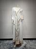 AB330 Sequin Embroidered Abaya: Elegant Middle Eastern Women's Home Leisure Wear