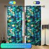2 Panels Colorful and Dazzling Glass Pattern Curtains   Versatile Design Suitable for Any Style   Creating a Peaceful Living Space