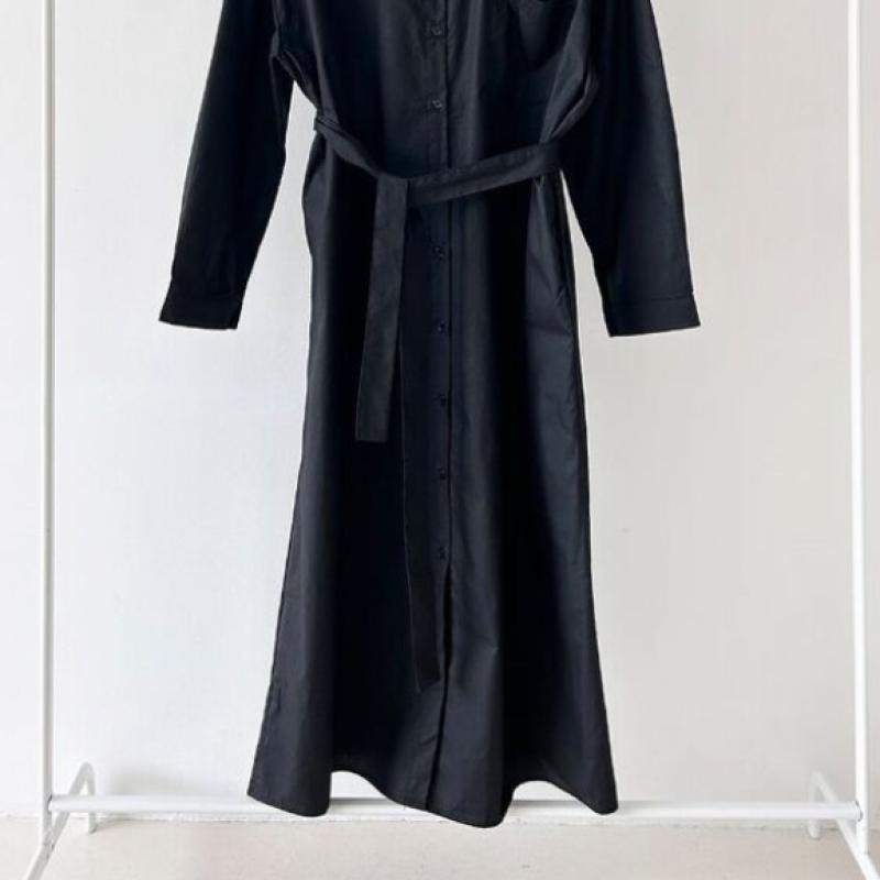 New Arrivals Open Run Belt Dress Spring Trench Layered Loose Fit Shacket Long