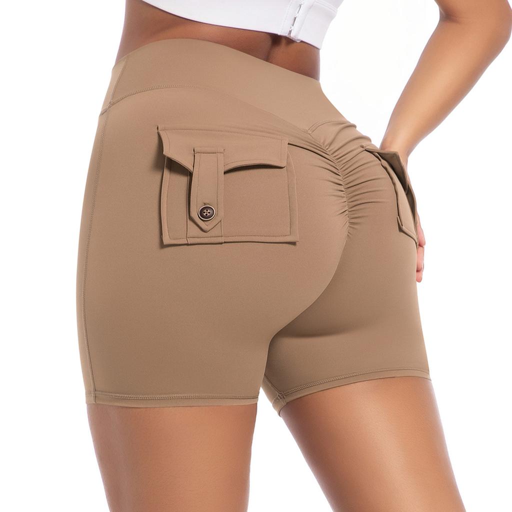 New Peach Workwear, Tight Shorts, Nude, High Waisted, Elastic, Hip Lifting Yoga Pants, Running And Fitness Shorts For Women