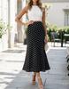 Women Bohemian Style A-Line High Waist Skirt Floral Print Satin Midi Skirt Lightweight Flowing Silhouette Summer Casual Skirt