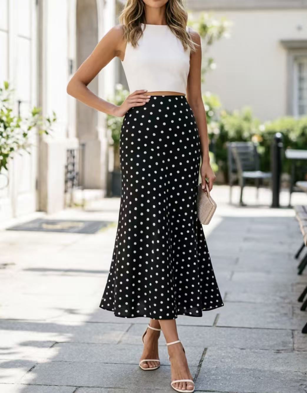 

Womens Casual Maxi Skirts High Waist Trendy Drawstring Side Slit Skirts With Pockets M чёрный